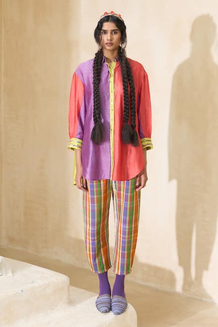Swatti Kapoor Hazel Handwoven Shirt & Pant Set
