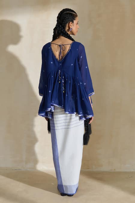 Swatti Kapoor Bob Handwoven Striped Skirt 