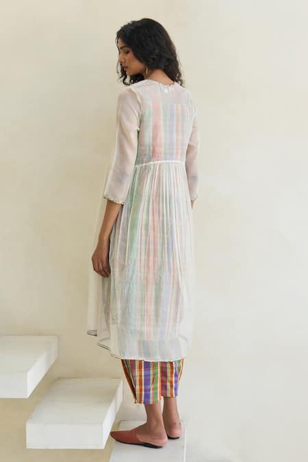 Swatti Kapoor Minty Checkered Kurta Pant Set