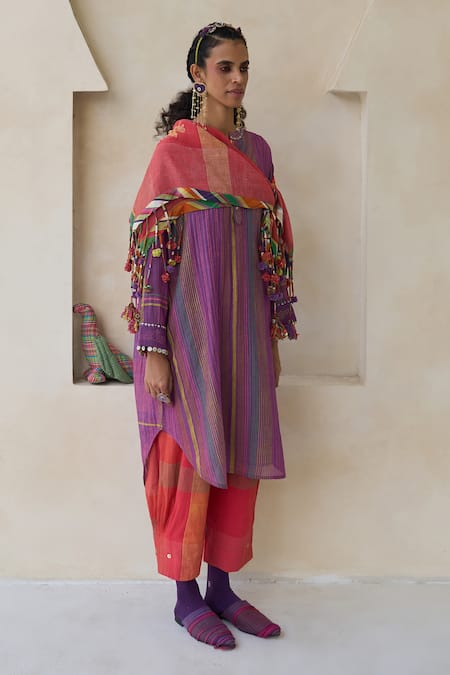 Swatti Kapoor Nick Striped Kurta Pant Set