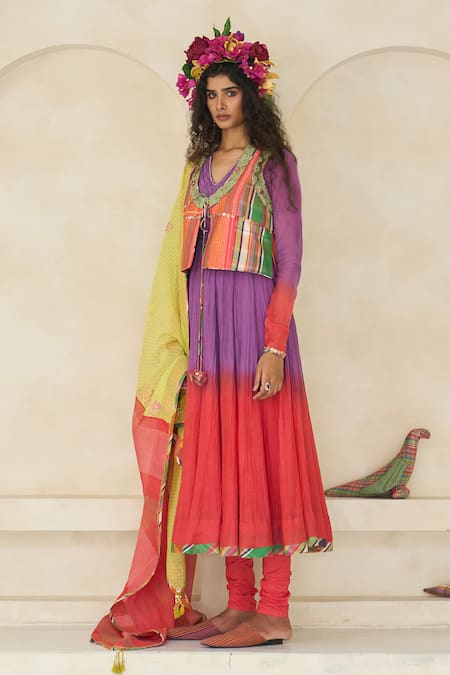 Swatti Kapoor Emily Handwoven Chanderi Kurta Set 