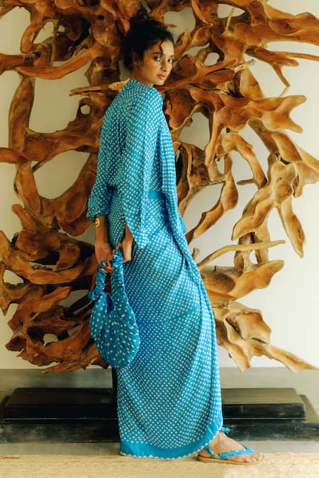 Ituvana Akasha Bandhani Sarong Gaaji Silk Shirt Dress 