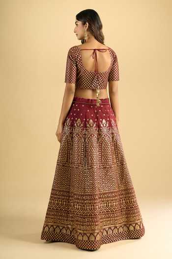Khwaab By Sanjana Lakhani Raw Silk Lehenga Set with Blouse & Dupatta 