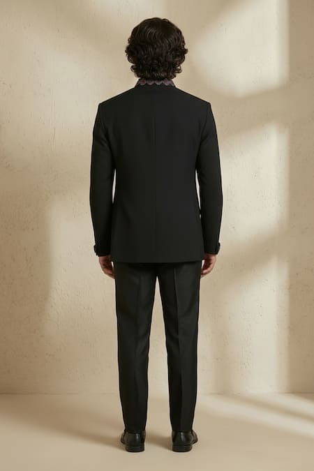 Bubber Couture Asymmetric Panelled Bandhgala Set 