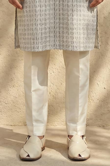 Bubber Couture_White Cotton Zeta Printed Kurta Set _Online_at_Aza_Fashions