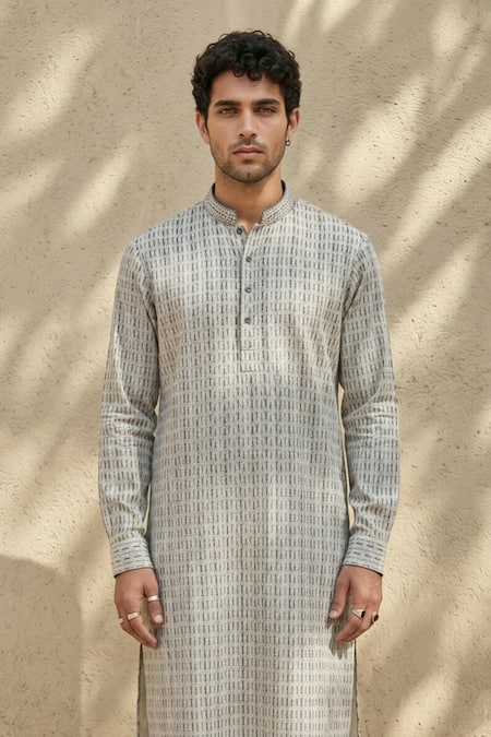 Shop_Bubber Couture_White Cotton Zeta Printed Kurta Set _Online_at_Aza_Fashions