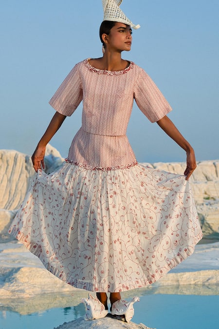 Ahmev Su Pan Quilted Chanderi Cotton Top 