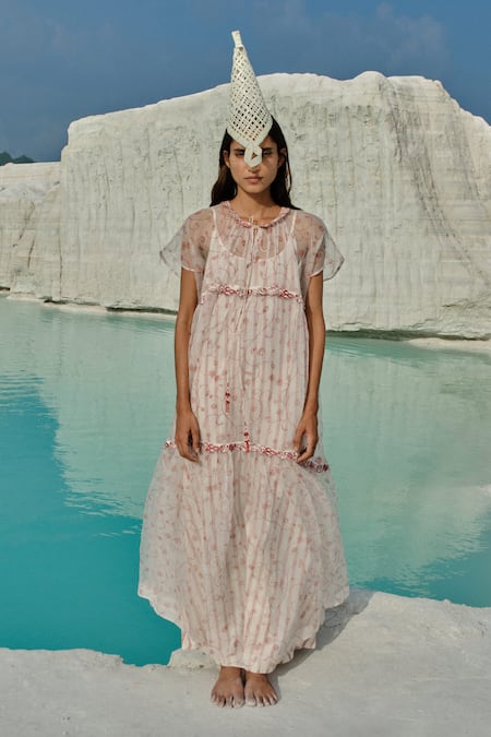 Ahmev Ei Mon Silk Organza Tiered Dress  