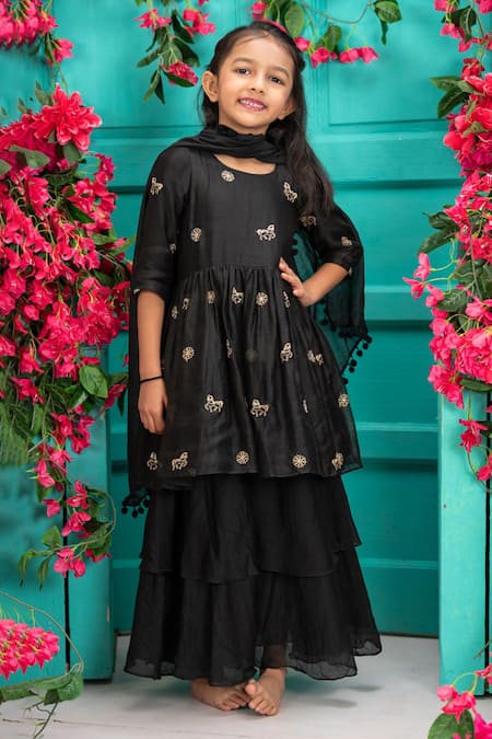 Shruti Jalan Black Peplum Kurta Set 
