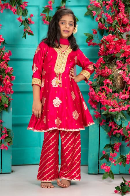 Shruti Jalan Floral Brocade Kurta Palazzo Set 
