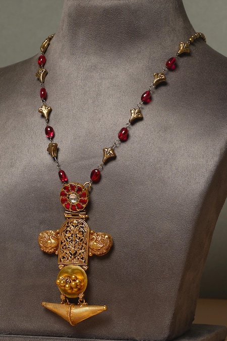 Mero Jewellery Handcrafted 92.5 Silver Kundan Pendant Necklace  