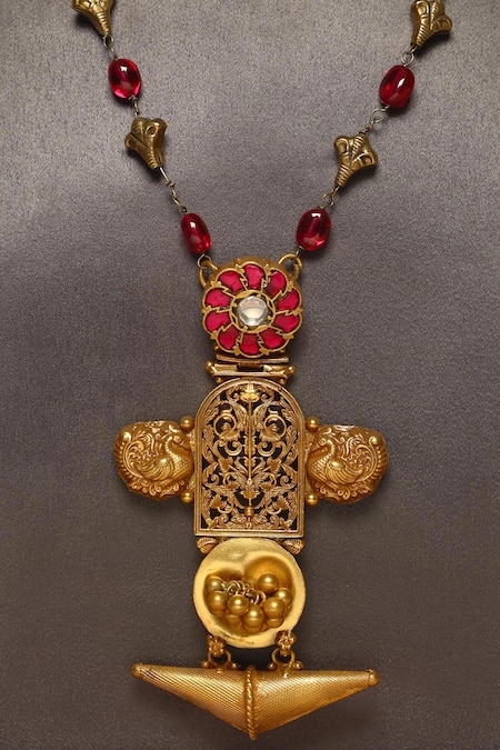 Mero Jewellery Handcrafted 92.5 Silver Kundan Pendant Necklace  