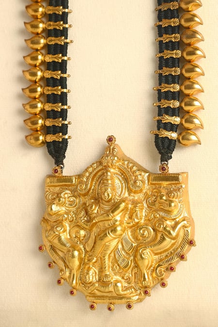 Mero Jewellery Handcrafted 92.5 Silver Temple Pendant Necklace  