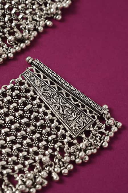 Mero Jewellery Handmade 92.5 Silver Pair Of Anklets 