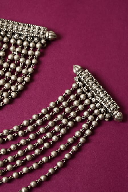 Mero Jewellery Handmade 92.5 Silver Pair Of Anklets 