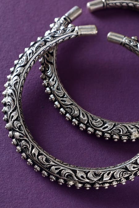 Mero Jewellery Handmade 92.5 Silver Pair Of Anklets 