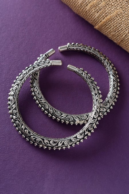 Mero Jewellery Handmade 92.5 Silver Pair Of Anklets 