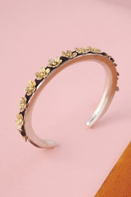 Mero Jewellery Floral Carved Bangle 