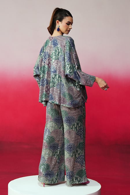 Rainas Pukkar Sequin Work Top & Pant Set 