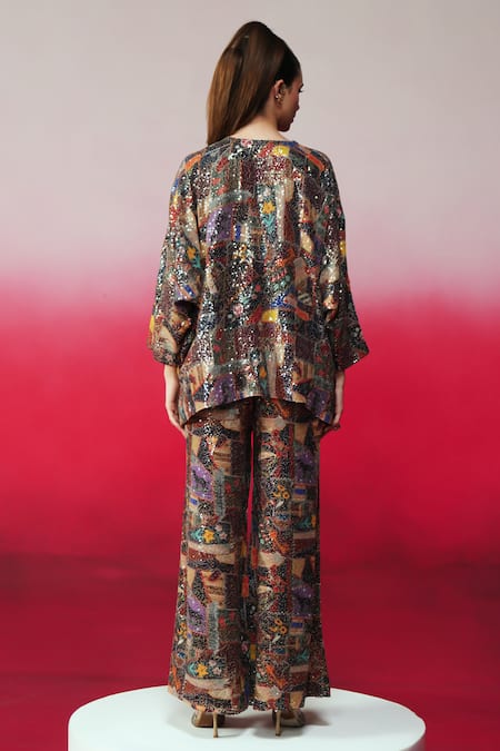 Rainas Ruhani Sequin Work Top & Pant Set 