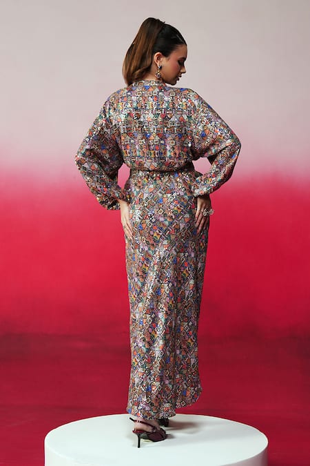 Rainas Sequin Work Top & Skirt Set 