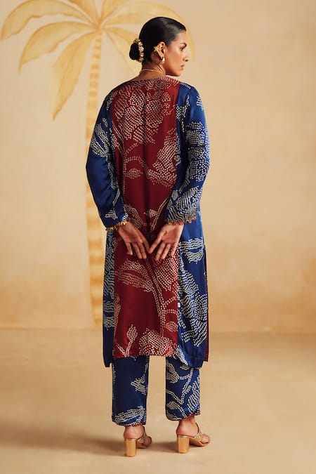 Rainas Bandhej Bloom Print Kurta Set 