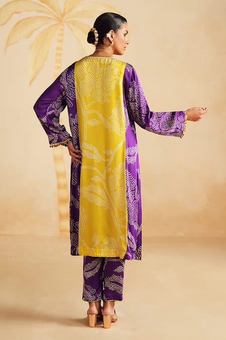 Rainas Bandhej Ruhani Printed Kurta Pant Set 