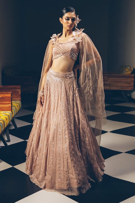 PRAVALIKA KOLA Lucia Embellished Organza Lehenga Set 