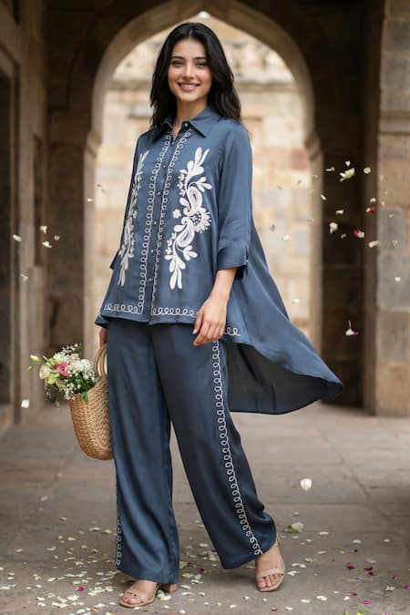 Seams Pret And Couture Nooreya Modal Satin Kurta & Pant Set 