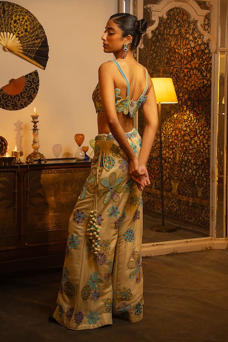 Vandana Sethi Metal & Bead Work Kurta Set 