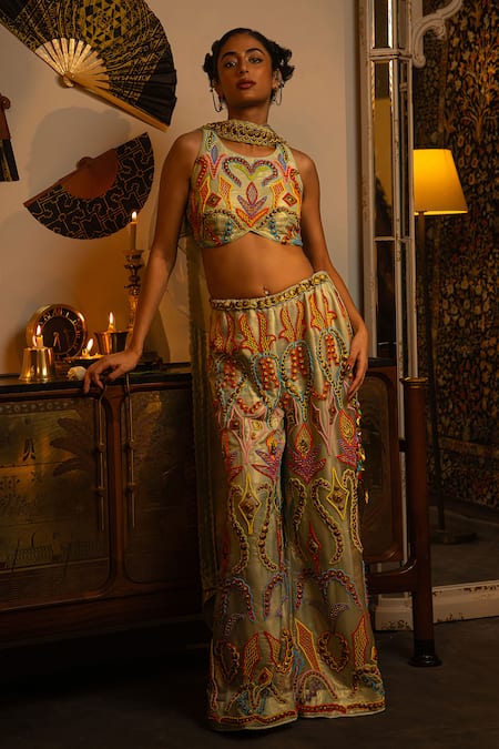 Vandana Sethi Beaded Organza Sharara Set