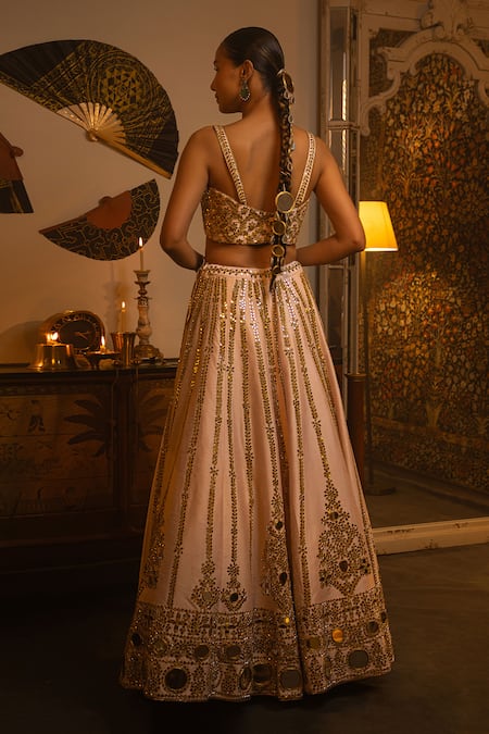 Vandana Sethi Mirror Work Lehenga Set 