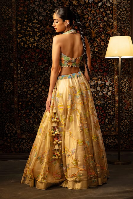 Vandana Sethi Beaded Organza Lehenga Set 