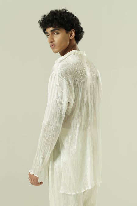 Shwetanga Crushed Silk Semi-Silk Kurta & Pant Set 