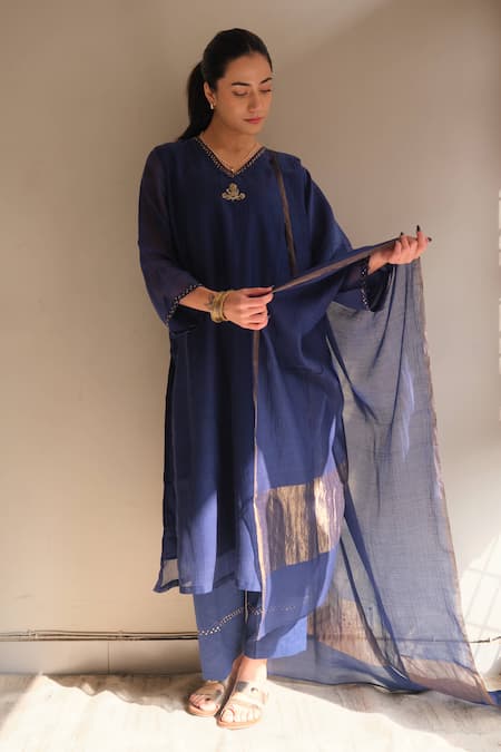 Juanita By Shubhda Azure Zari Work Kurta Set