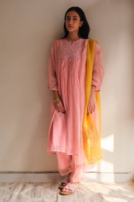 Juanita By Shubhda Pear Embroidered Kurta Set
