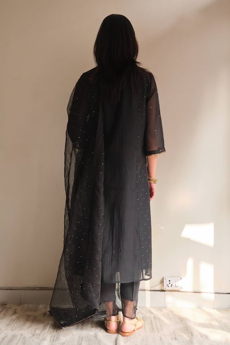 Juanita By Shubhda Midnight Chanderi Kurta Set