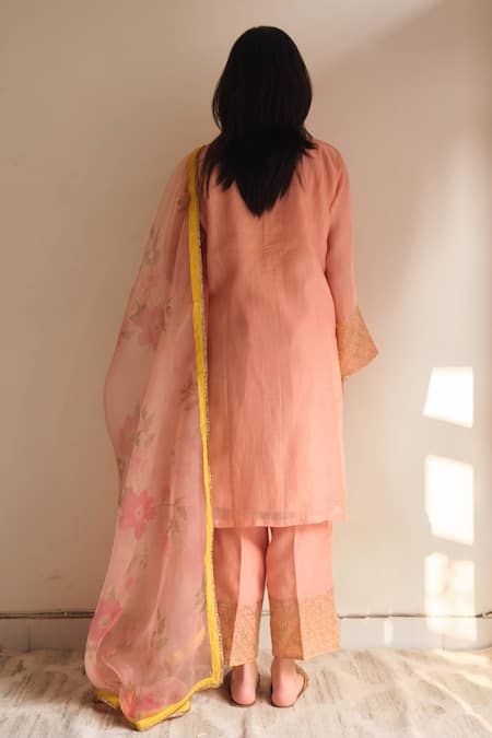 Juanita By Shubhda Persian Rose Straight Kurta Set