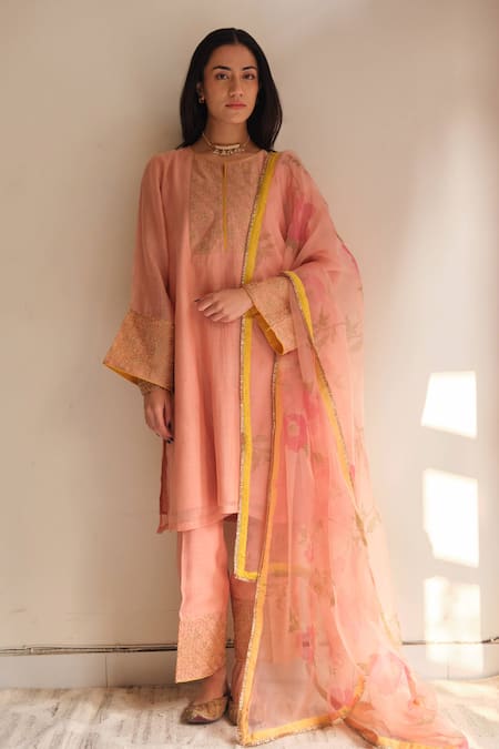 Juanita By Shubhda Persian Rose Straight Kurta Set