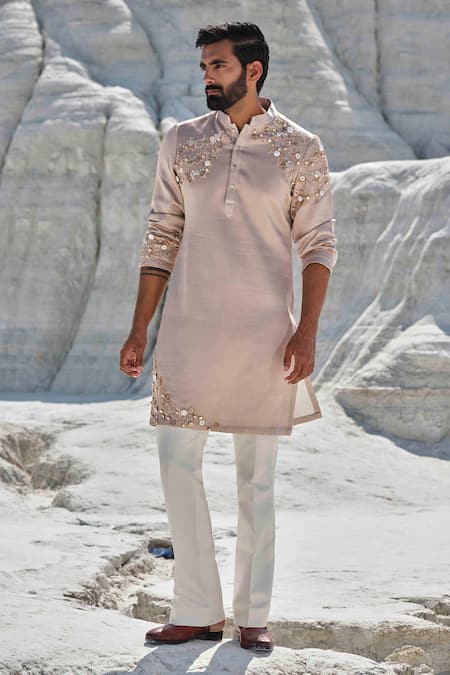 Amrit Dawani Radiance Rosegold Embellished Kurta Set 