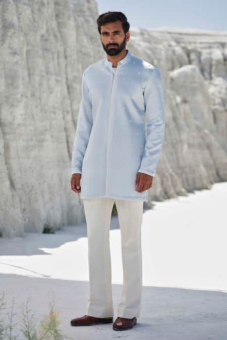 Amrit Dawani Sapphire Veil Embroidered Kurta Set 