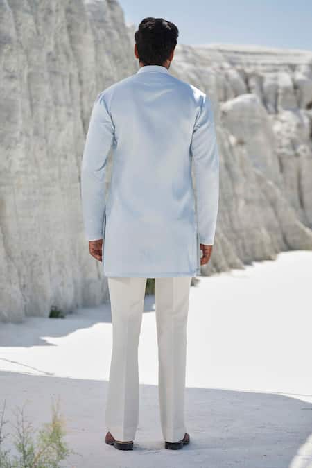 Amrit Dawani Sapphire Veil Embroidered Kurta Set 