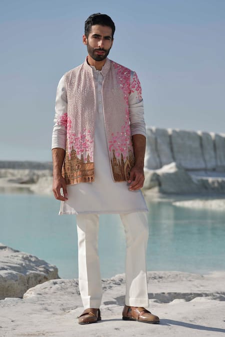 Amrit Dawani Rosewood Heritage Bundi Kurta Set 