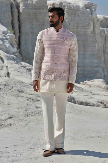 Amrit Dawani Rosette Majesty Bundi Jacket Set 