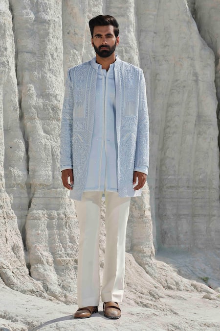 Amrit Dawani Glacier Whisper Pearl Jacket Set 