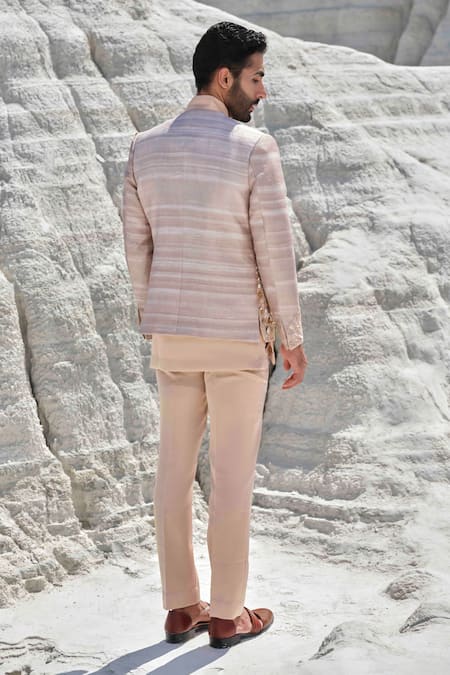 Amrit Dawani Desert Rose Rosegold Embroidered Jacket Set 