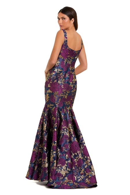 Mac Duggal Floral Pattern Gown 