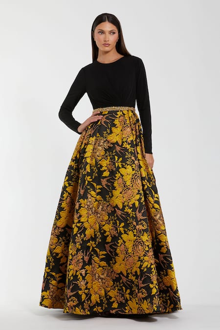 Mac Duggal Floral Pattern Gown 