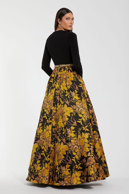 Mac Duggal Floral Pattern Gown 