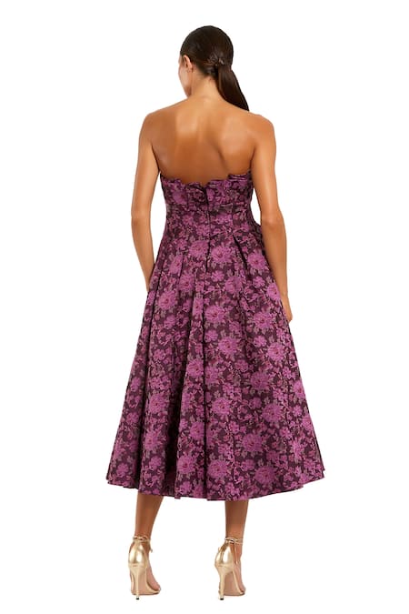 Mac Duggal Strapless Floral Pattern Dress 